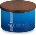 Le Creuset Signature Salt Cellar and Storage Canister with Wood Lid, 16 oz., Marseille