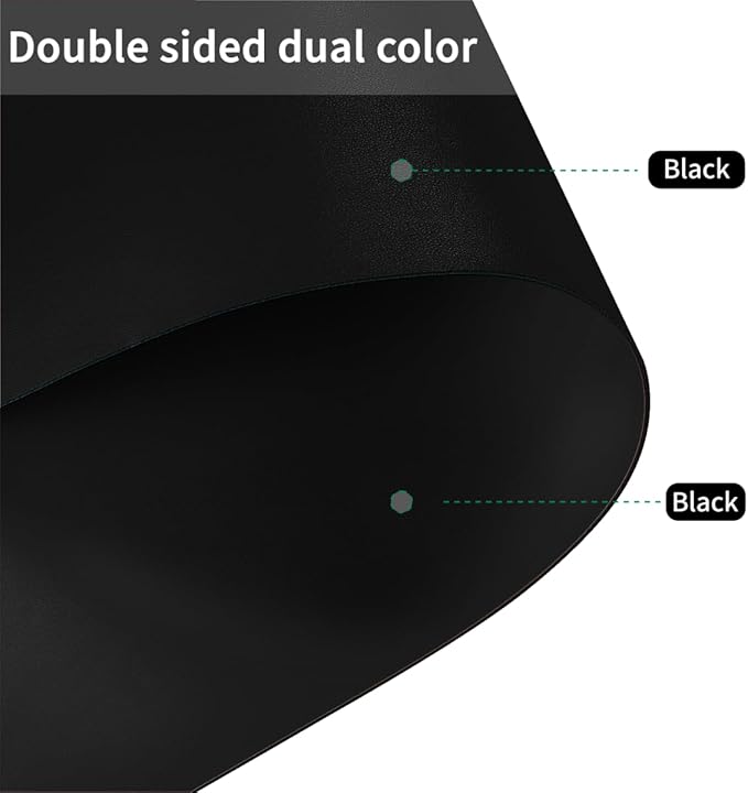 Desk Protector - 26x44 Inch Waterproof Easy to Clean Can Conceal Flaws Protector The Table Top from Scratches Used for Coffee Table (Black+Black 26x44)
