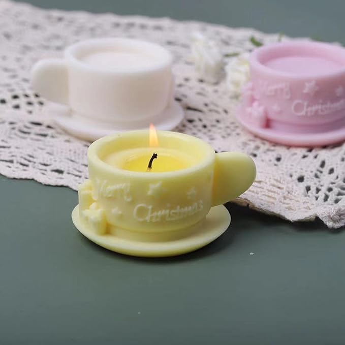 Christmas Milk Tea Cup Shaped Candle Mold - Silicone for Candles, Coffee, Resin & Soap