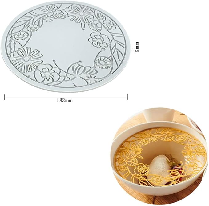 Silicone Molds 3D Hollow Leaf Chocolate Molds Honeycomb Bee Candy Mold Flower Pattern Fondant Mold Cake Topper Sugar Craft Decoration (I_Flower_7.32 * 0.12inch)