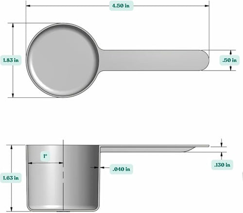 1/4 Cup (4 Tablespoon | 2 Oz. | 60 mL) Long Handle Scoop for Measuring Coffee, Pet Food, Grains, Protein, Spices and Other Dry Goods (Pack of 1)