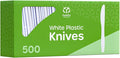 Comfy Package [500 Count Heavy Duty White Plastic Knives, Extra Heavyweight Disposable Knives Perfect for Restaurants, Parties, and Dinner