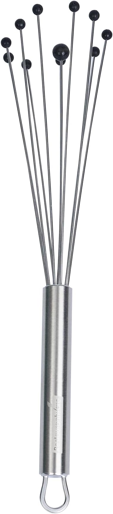 Restaurantware-German Standard 10.6 Inch Ball Whisks, 24 Kitchen Whisks With Silicone Balls - Ergonomic Handle, Dishwashable, Stainless Steel Manual Egg Beater, Durable, For Whisking, Stirring, Mixing