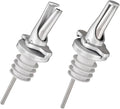 3-in-1 Liquor Pour spout with Built-in Fruit Fly Protection - BPA Free & Dishwasher Safe Hygienic Alcohol Speed Spouts - Also for Olive Oil, Juice, Syrup. Silver 2 Pack
