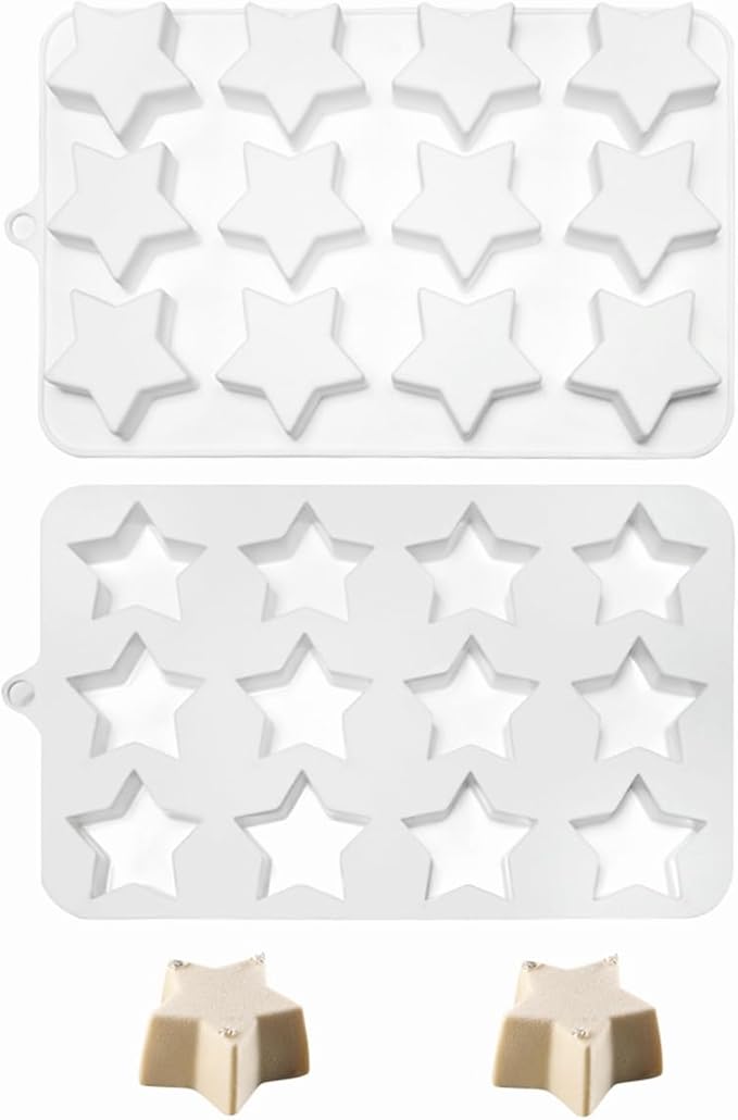 mostsom Silicone Mold Savarin Chocolate Molds Star Mountain Mousse Cake Mold DIY Bakeware Molds (C_8.88x5.48x0.8 inch)
