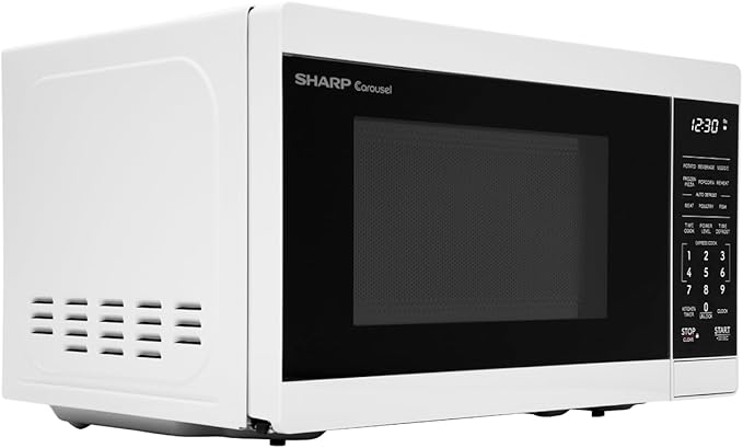 SHARP Compact Countertop Microwave Oven with Removable 10" Carousel Turntable, 700 Watt, 0.7 Cubic Feet, White