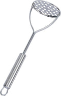 Restaurantware-German Standard Round-Faced Mashers With Ergonomic Handle, 6 Heavy-Duty Potato Mashers - Dishwashable, Durable, Stainless Steel Food Masher, For Avocado, Beans, Sweet Potatoes