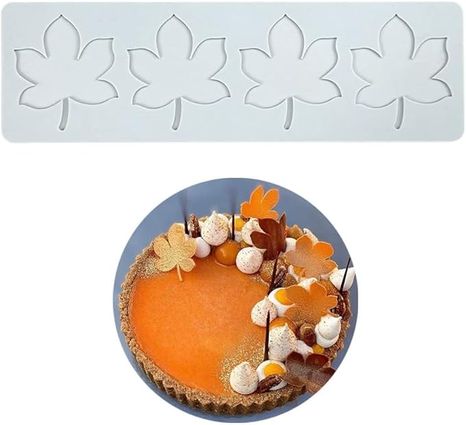 Silicone Molds 3D Hollow Leaf Chocolate Molds Honeycomb Bee Candy Mold Flower Pattern Fondant Mold Cake Topper Sugar Craft Decoration (P_Leaf_9.6 * 2.96 * 0.08inch)