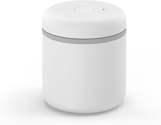 Fellow Atmos Electric Vacuum Canister & Storage Container - Airtight Coffee & Food Storage Containers - Coffee Containers - (Matte White, 0.7 Liter)