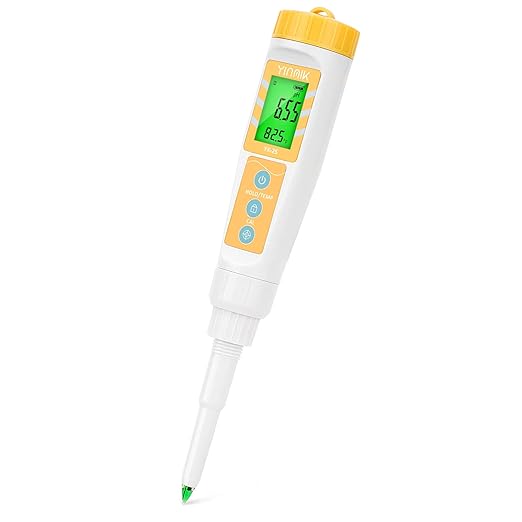 YINMIK Digital pH Meter for Food, pH Probe for Sourdough and Bread Dough, Checking The pH of Fermenting Sausages and Salami, Waterproof pH Tester for Solid and Liquid Soft Soil Sample…