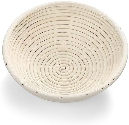 Saint Germain Bakery Premium Round Bread Banneton Basket with Liner - Perfect Brotform Proofing Basket for Making Beautiful Bread (9 inch)
