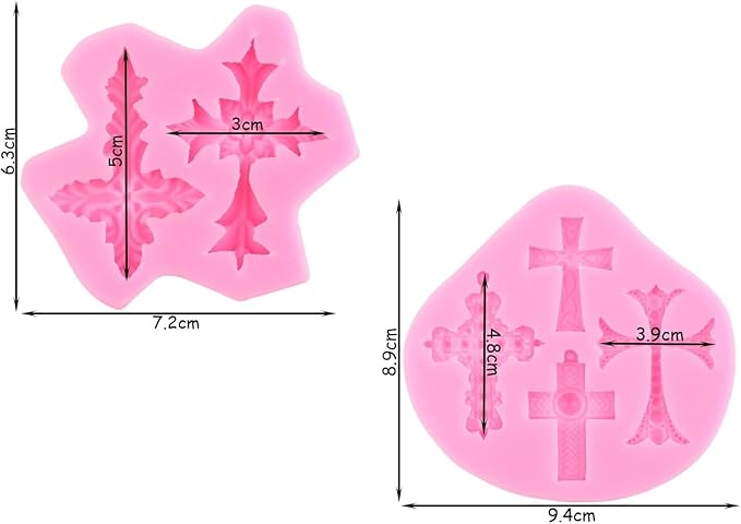 Cross Molds Silicone,2 Pcs Baptism Cake Decorations Cross Cake Mold Cross Mold Baptism Cake Toppers for Baptism Party Supplies
