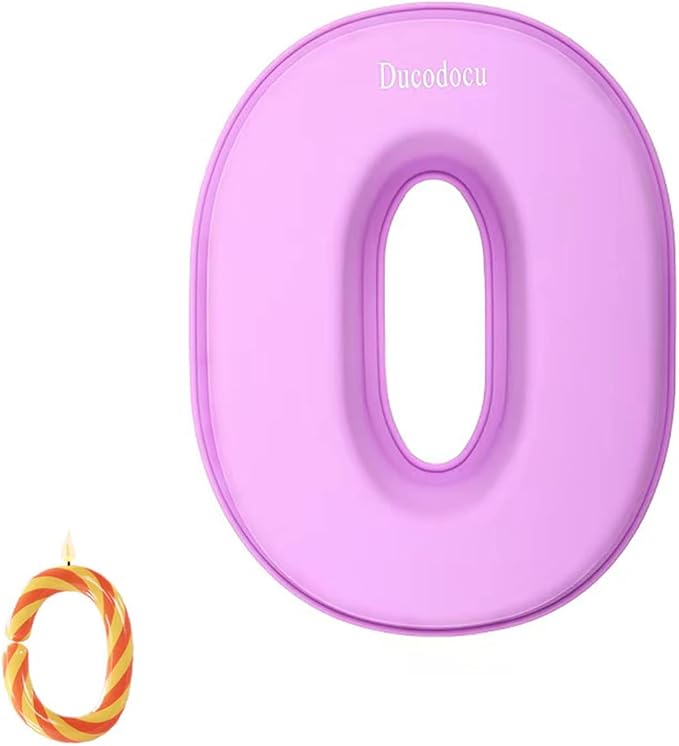 Ducodocu Large Silicone Number Cake Mould 3D Novelty Cake Pan DIY Baking Mold for Birthday Anniversary Number of 0