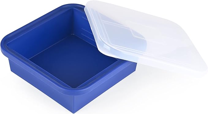 4 Cup Silicone Freezer Tray with Lid 1 Pack Silicone Soup Freezer Molds Easy Release Molds for Food Storage & Freeze Soup, Broth, Stew or Sauce