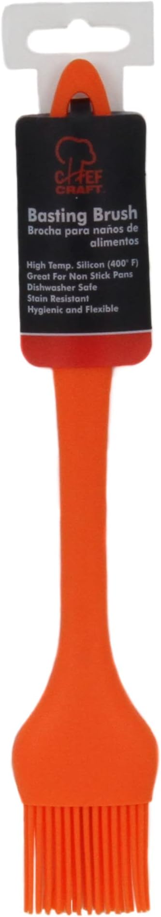 Chef Craft Premium Silicone Basting Brush, 10.25 inch, Orange