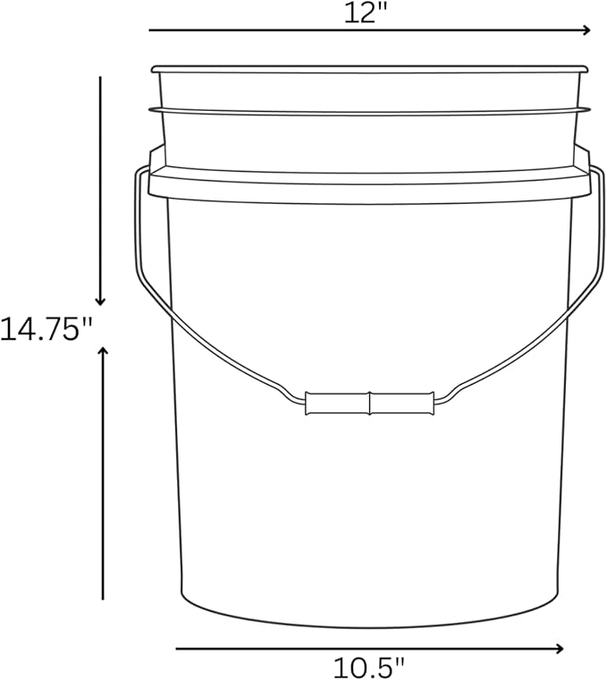 House Naturals 5 Gallon Premium HPDE Plastic Bucket - Made in USA Food Grade Storage Container, BPA Free All Purpose Pail (1, Aqua)