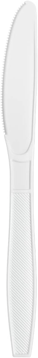 Comfy Package [500 Count Heavy Duty White Plastic Knives, Extra Heavyweight Disposable Knives Perfect for Restaurants, Parties, and Dinner