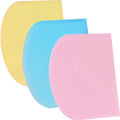 SURDOCA Dough Scraper Bench Scraper - 3P 8.3x5.5" Plastic Flexible Bowl Scraper, Sharp Edge & Angles Cake Scraper. Non-Slip Bakeware Decorating Tools Sculpting & Modeling Tools - Blue+Yellow+Pink