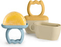 Haakaa Chilly Monster Breastmilk Popsicle Molds, Silicone Popsicle Molds for Baby Teething Relief, BPA Free Frozen Breast Milk Teether Popsicle Maker & Ice Pop Molds for Infant 6m+(Sky Blue + Mustard)