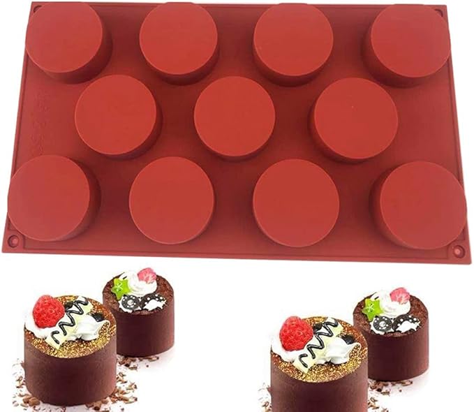 Silicone 11/8/6 Cavity Cylinder Shape Cake Mold For Baking Dessert Ice-Creams Mousse Mould Fondant Decorating Tools (11 Cavity)