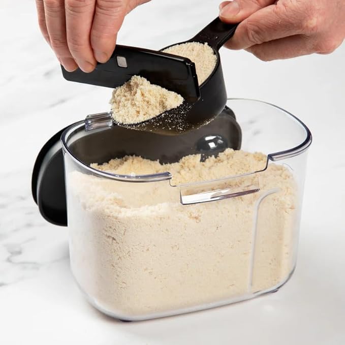 Progressive International ProKeeper+ Clear Plastic Airtight Food Baker's Kitchen Storage Organization Container Canister Set with Magnetic Accessories, 2- Piece Set (Specialty Flour 1.5-Quart)