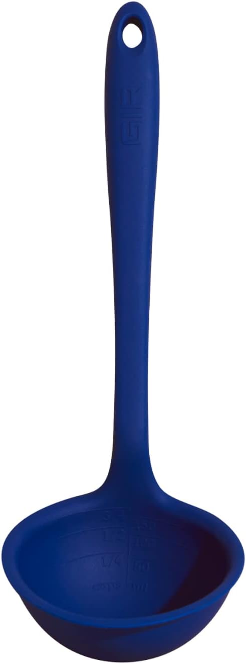 GIR: Get It Right Premium Silicone Ladle Serving Spoon - Non-stick Heat Resistant Seamless Kitchen Ladle for Soups, Stews, Dressings, and More - Ultimate, Navy, 3/4 Cup, (GIRLAU381NVY)
