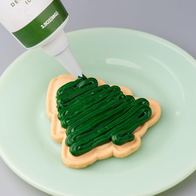 Sweets Indeed Christmas Tree Cookie Decorating Kit | 8 Pre-Baked Tree Cookies with Green & White Frosting and Sprinkles | Holiday Cookie Decorating Set for Kids, Families & Parties – 13.89 oz