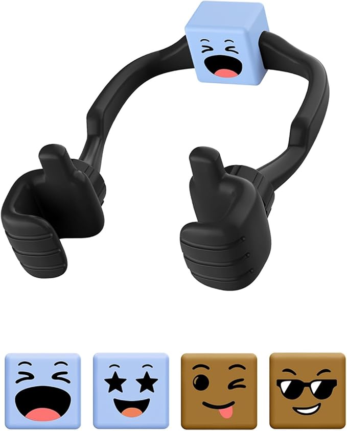 Stocking Stuffers for Teens Boys Girls Kids: Thumbs Up Lazy Phone Holder with Mood Cube Cell Phone Stand for Desk Gifts for Men Women Adults Kids Teenager Husband Wife Funny Gadgets Gift for Christmas