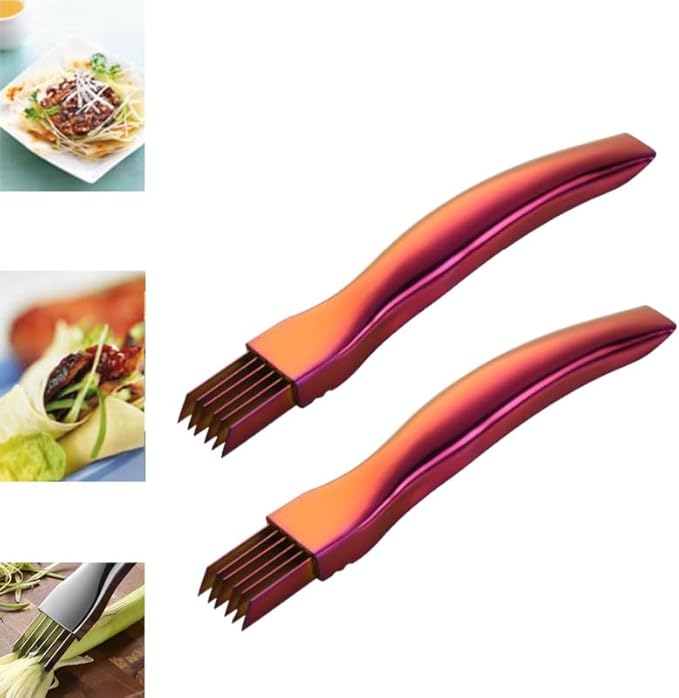 2024 New Shred Silk The Knife, Stainless Steel Chopped Green Onion Knife, Kitchen Vegetable Cutter Sharp Scallion Shredding Cutter Shred Knife Household Multifunctional Food Slicer Gadget