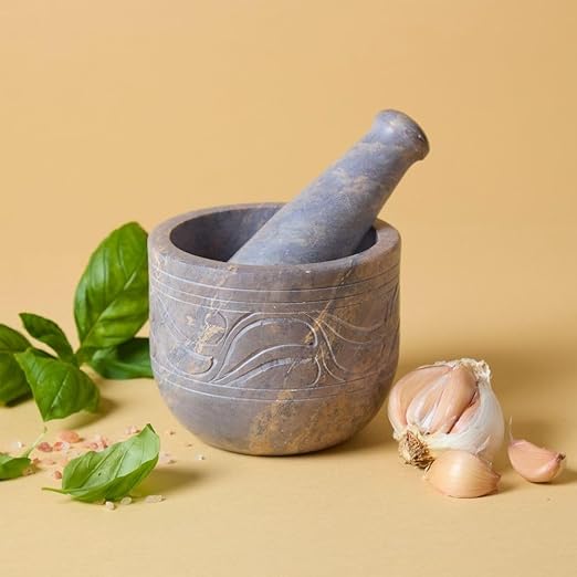 Small & Mini Mortar Pestle Sets, Kitchen Tools, Kitchen Countertop Decor, Grinding, Crushing, Herbs, Garlic, Nuts, Spices, Pills Rustic Style, Handcrafted, Made from Soapstone