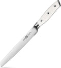 Klaus Meyer Stahl High Carbon Exclusive German Steel 6 inch Utility Serrated Knife (White)