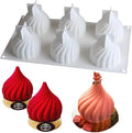 Silicone Molds Baking for Mousse Cake, 3D Baking Molds Dessert Molds for Pastry Truffle Pudding Jelly Cheesecake, Onion Shape, 6-Cavity
