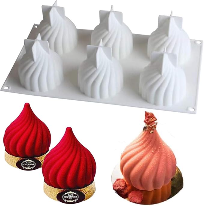 Silicone Molds Baking for Mousse Cake, 3D Baking Molds Dessert Molds for Pastry Truffle Pudding Jelly Cheesecake, Onion Shape, 6-Cavity
