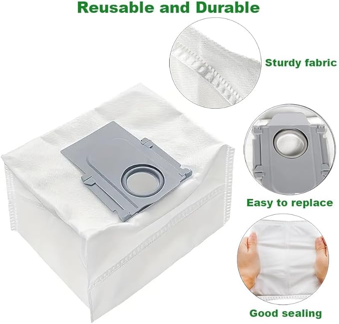 16 Pack Dust Bags Compatible with Roborock Q Revo Robot, Qrevo MaxV, S8 Max Ultra, S8 MaxV Ultra, QV 35A, Qrevo S5V, QV35S, Saros 10, 10R, Z70, S5X, Qrevo Edge S5A Robot Vacuum, 2.7L Large Capacity