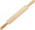 Frieling Maple Rolling Pin with Handles - 2.4-in x 12-in Barrel, Natural Wood - Baking Essentials, Pastry Roller & Pizza Dough Roller