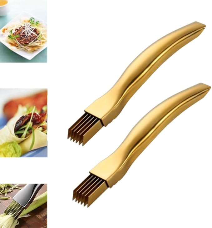 2024 New Shred Silk The Knife, Stainless Steel Chopped Green Onion Knife, Kitchen Vegetable Cutter Sharp Scallion Shredding Cutter Shred Knife Household Multifunctional Food Slicer Gadget