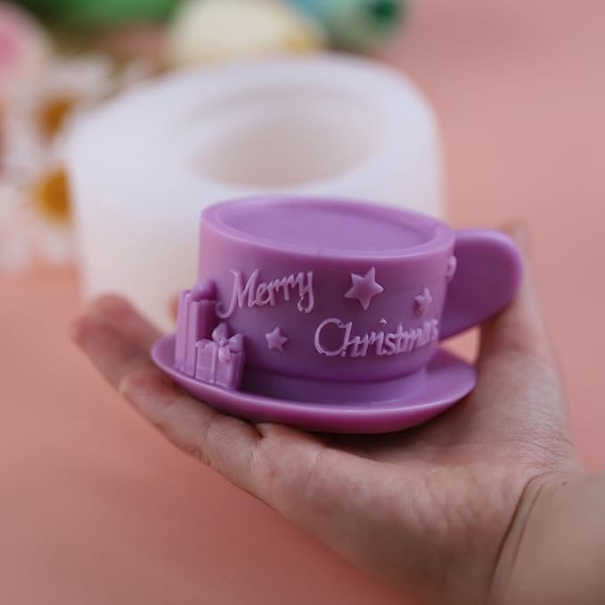 Christmas Milk Tea Cup Shaped Candle Mold - Silicone for Candles, Coffee, Resin & Soap