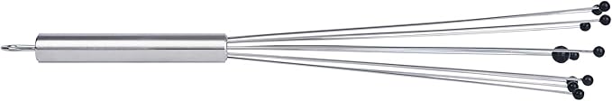 Restaurantware-German Standard 12.6 Inch Ball Whisk, 24 Kitchen Whisks With Silicone Balls - Ergonomic Handle, Dishwashable, Stainless Steel Manual Egg Beater, Durable, For Whisking, Stirring, Mixing