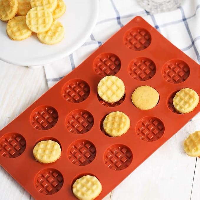 Silicone Waffle Mold Set, 2PCS/Set 18/20 Cavity Mini Silicone Waffle Mold Waffle Making Mold, Non-stick Cake Cookie Chocolate Making Mold for Baking