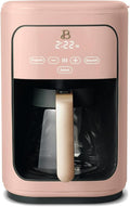 Beautiful 14 Cup Programmable Coffee Maker, Touch Display, 1200W, Brew Strength Control, Keep Warm, Pause & Serve, Glass Carafe, Reusable Filter, Auto Shut-Off (Rose)