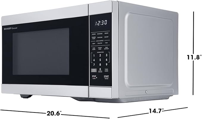 SHARP Countertop Microwave Oven Compatible with Alexa Orville Redenbacher's Certified with Removable 12.4" Carousel Turntable, 1000 Watt, 1.1 Cubic Feet, Stainless Steel