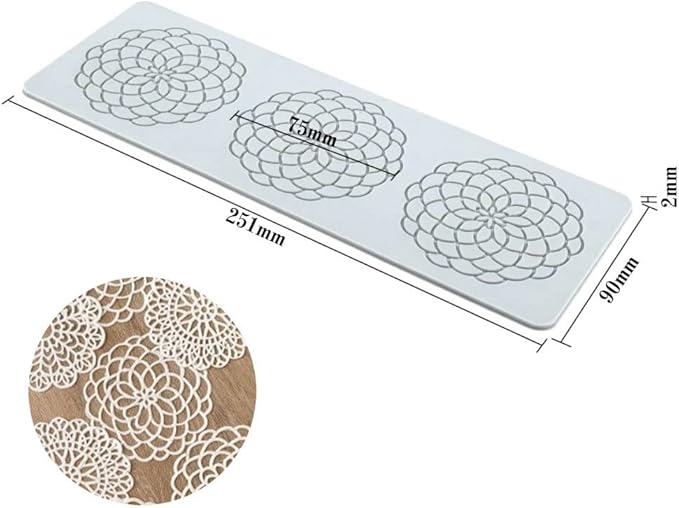 Silicone Molds 3D Hollow Leaf Chocolate Molds Honeycomb Bee Candy Mold Flower Pattern Fondant Mold Cake Topper Sugar Craft Decoration (Q_Flower_10.04 * 3.6 * 0.08inch)