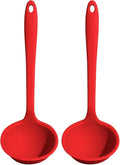 GIR: Get It Right Premium Silicone Ladle Serving Spoon - Non-stick Heat Resistant Seamless Kitchen Ladle for Soups, Stews, Dressings, and More - Ultimate, Red (Pack of 2)