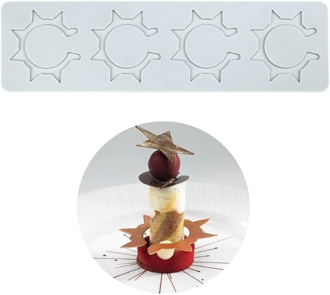 Silicone Molds 3D Hollow Leaf Chocolate Molds Honeycomb Bee Candy Mold Flower Pattern Fondant Mold Cake Topper Sugar Craft Decoration (O_Sun_9.6 * 2.68 * 0.08inch)
