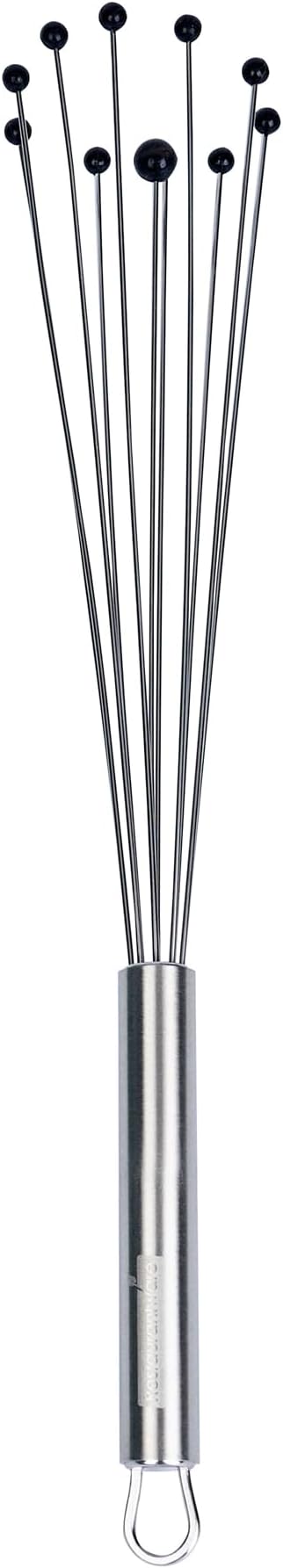 Restaurantware-German Standard 12.6 Inch Ball Whisk, 24 Kitchen Whisks With Silicone Balls - Ergonomic Handle, Dishwashable, Stainless Steel Manual Egg Beater, Durable, For Whisking, Stirring, Mixing