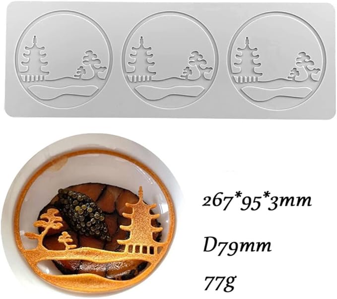 3D Hollow Leaf Fondant Lace Mold Multi Leaves Flower Candy Mold Chocolate Sugar Craft Cake Decoration Cupcake Top (E Pavilion_10.68 * 3.8 * 0.12inch)
