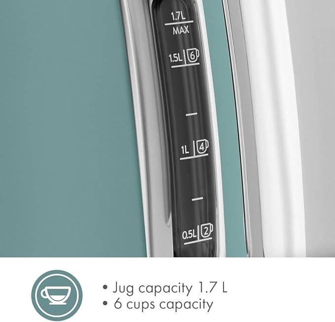 Smeg 50's Retro Style 7-Cup Electric Water Kettle with Automatic Shutoff, Removable Base, and Water Indicator (Jade)