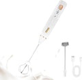 DSP Electric Whisk Rechargeable with Egg whisk milk frothing bar, 3 Speed Adjustable, Milk Frother Handheld for Latte, Cappuccino (White)