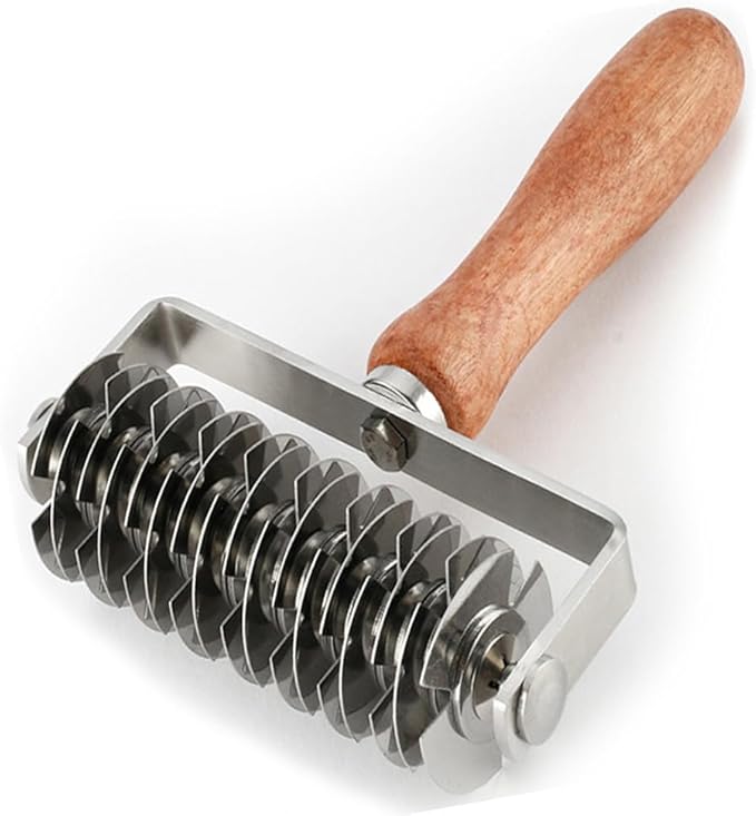 Dough lattice cutter pastry Tool - Stainless Steel Pastry Lattice Roller Cutter for Pie Pizza Bread beef wellington Pastry Crust Roller,Time-Saver Baking Tool