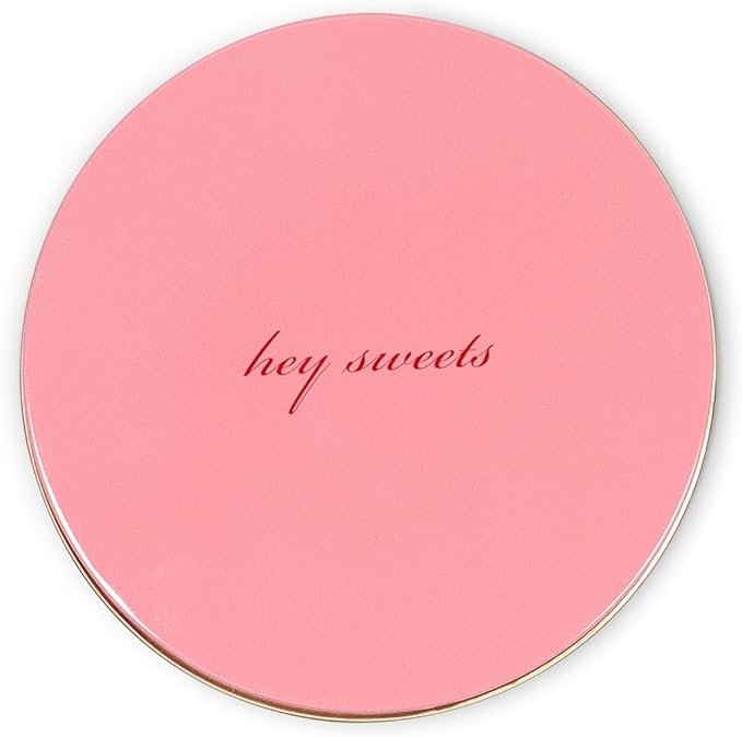 kate spade new york Decorative Metal Tins with Lids, 3 Piece Nesting Set, Small Medium & Large Christmas Cookie Containers, Perfect for Gift Giving and Holiday Parties (Hey Sweets)